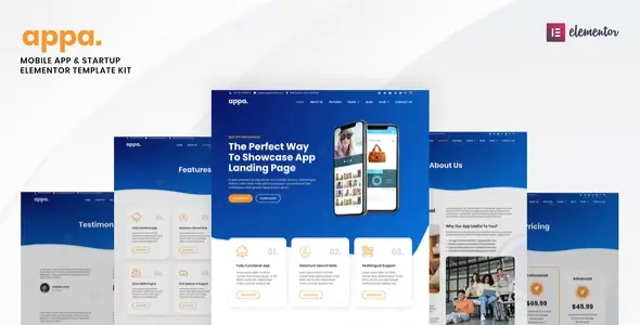 Appa – Mobile App & Startup Elementor Template Kit